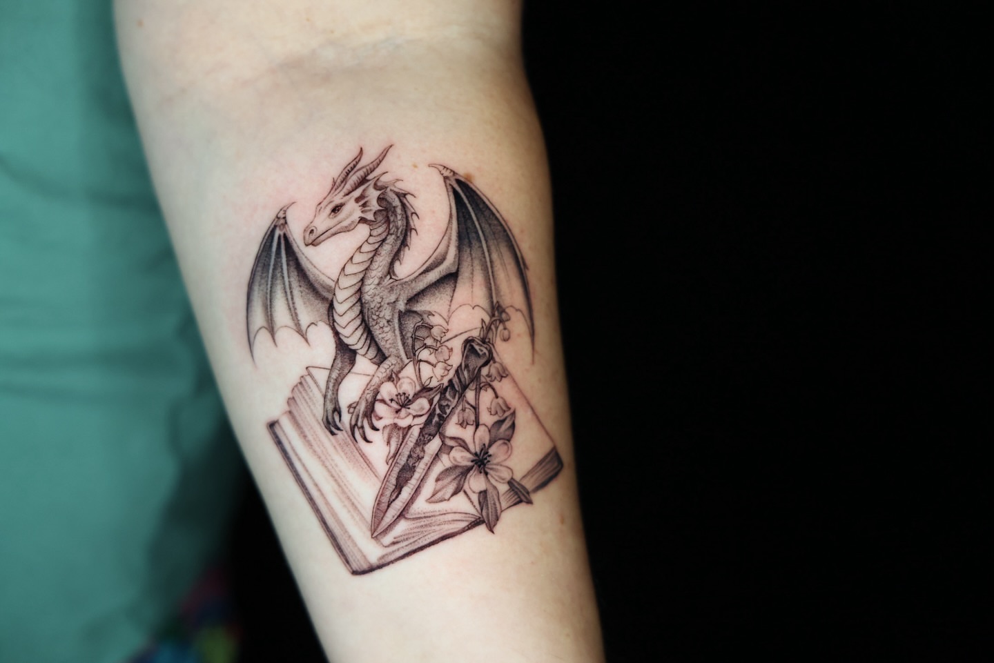 Tattoo by @fckthetinytattooer — black_and_grey, realism