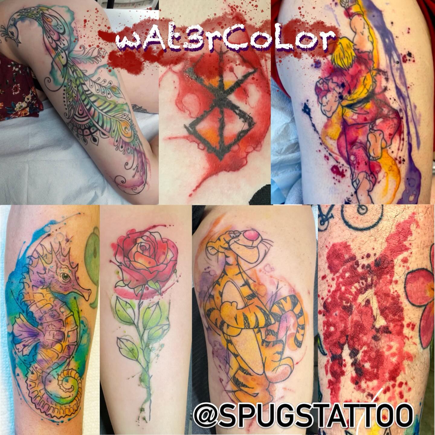 Tattoo by @spugstattoo — watercolor