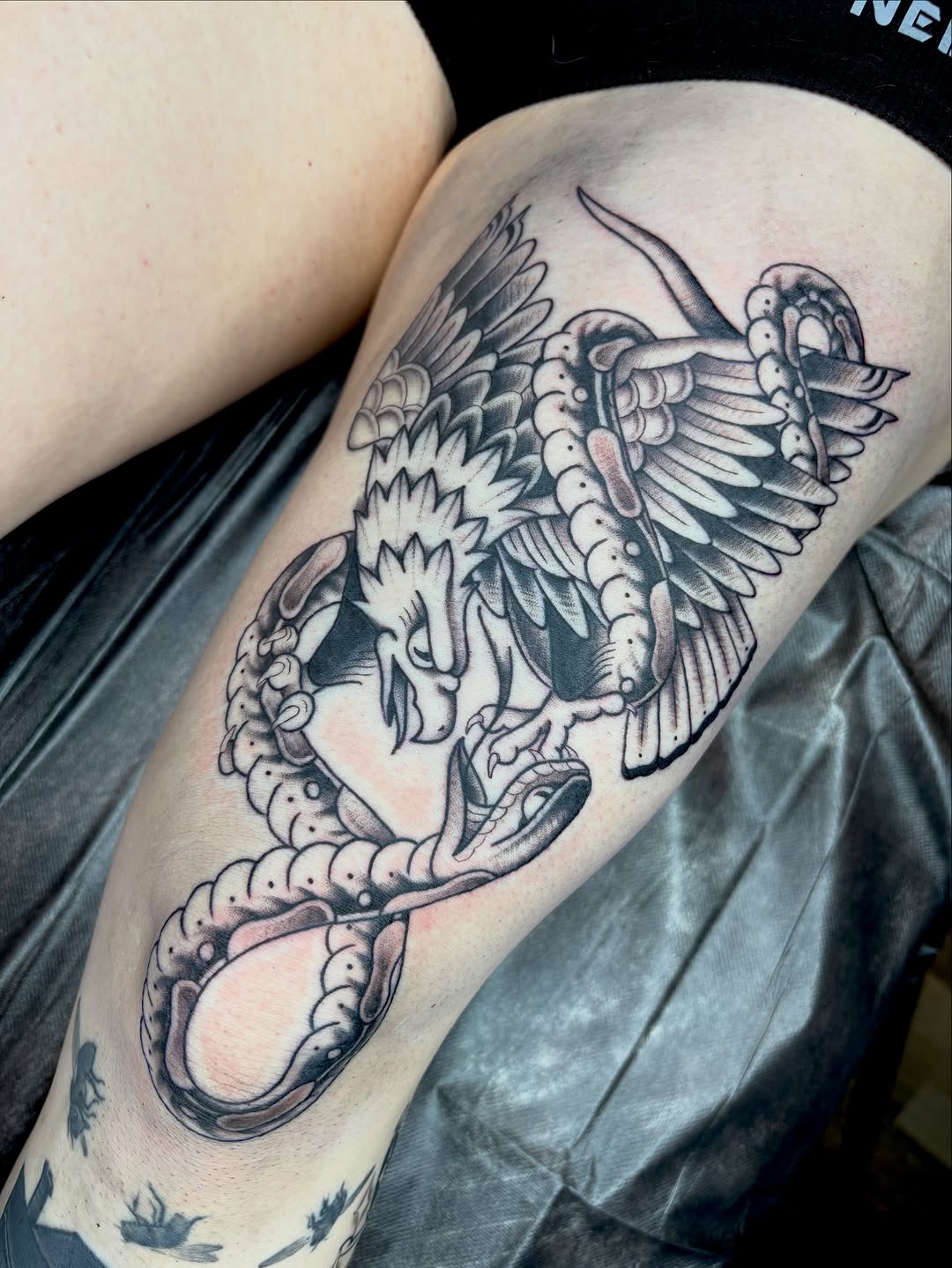 Tattoo by @stubborntattoos — american_traditional, black_and_grey