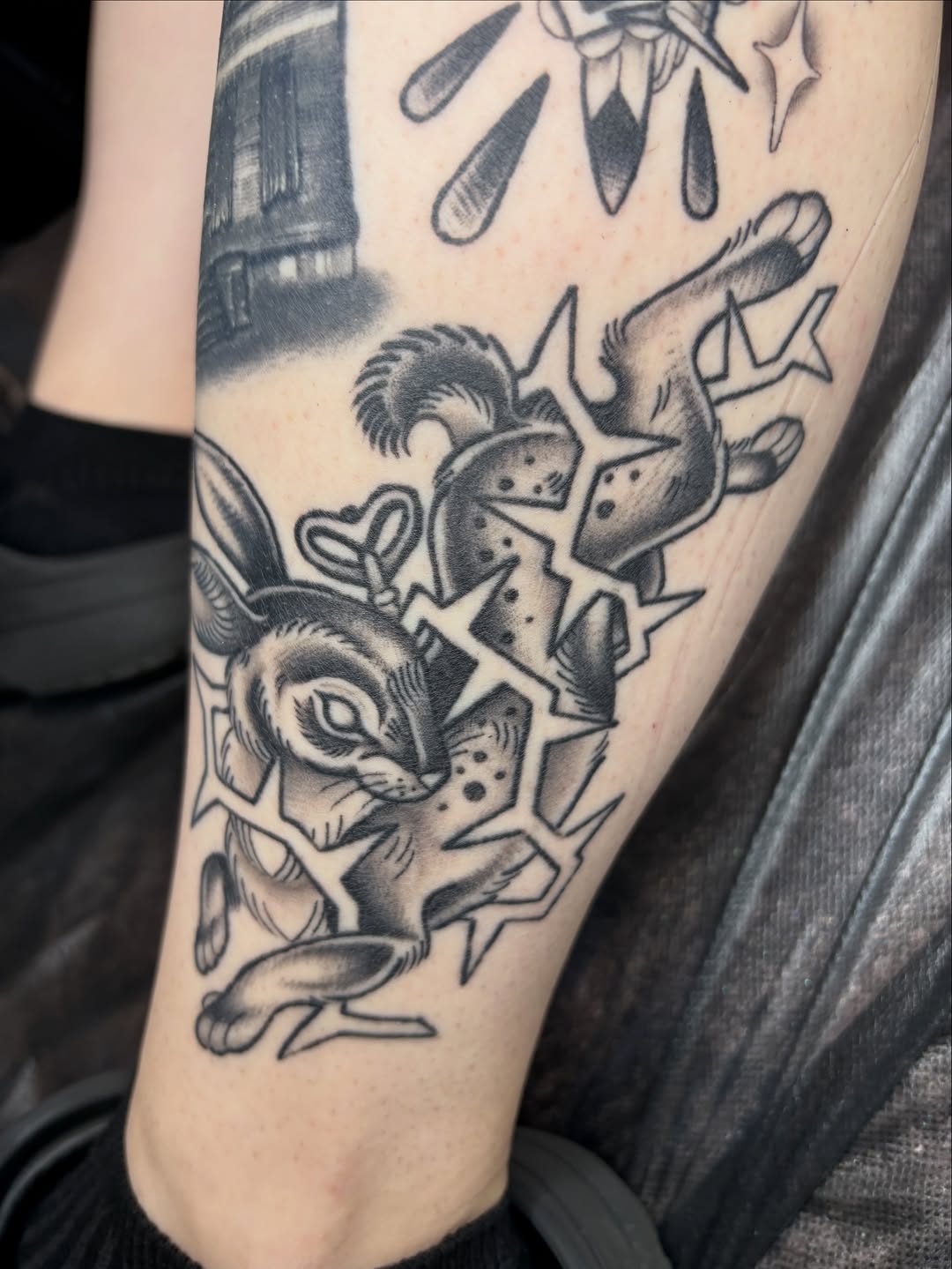 Tattoo by @stubborntattoos — black_and_grey, illustrative