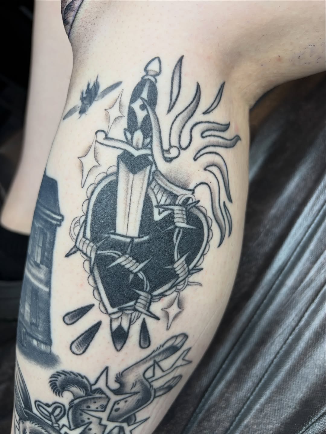 Tattoo by @stubborntattoos — american_traditional, black_and_grey