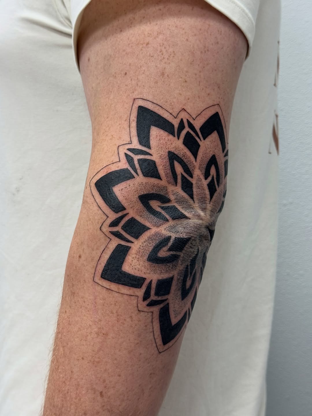 Tattoo by @artbylaceebeth — geometric, dotwork
