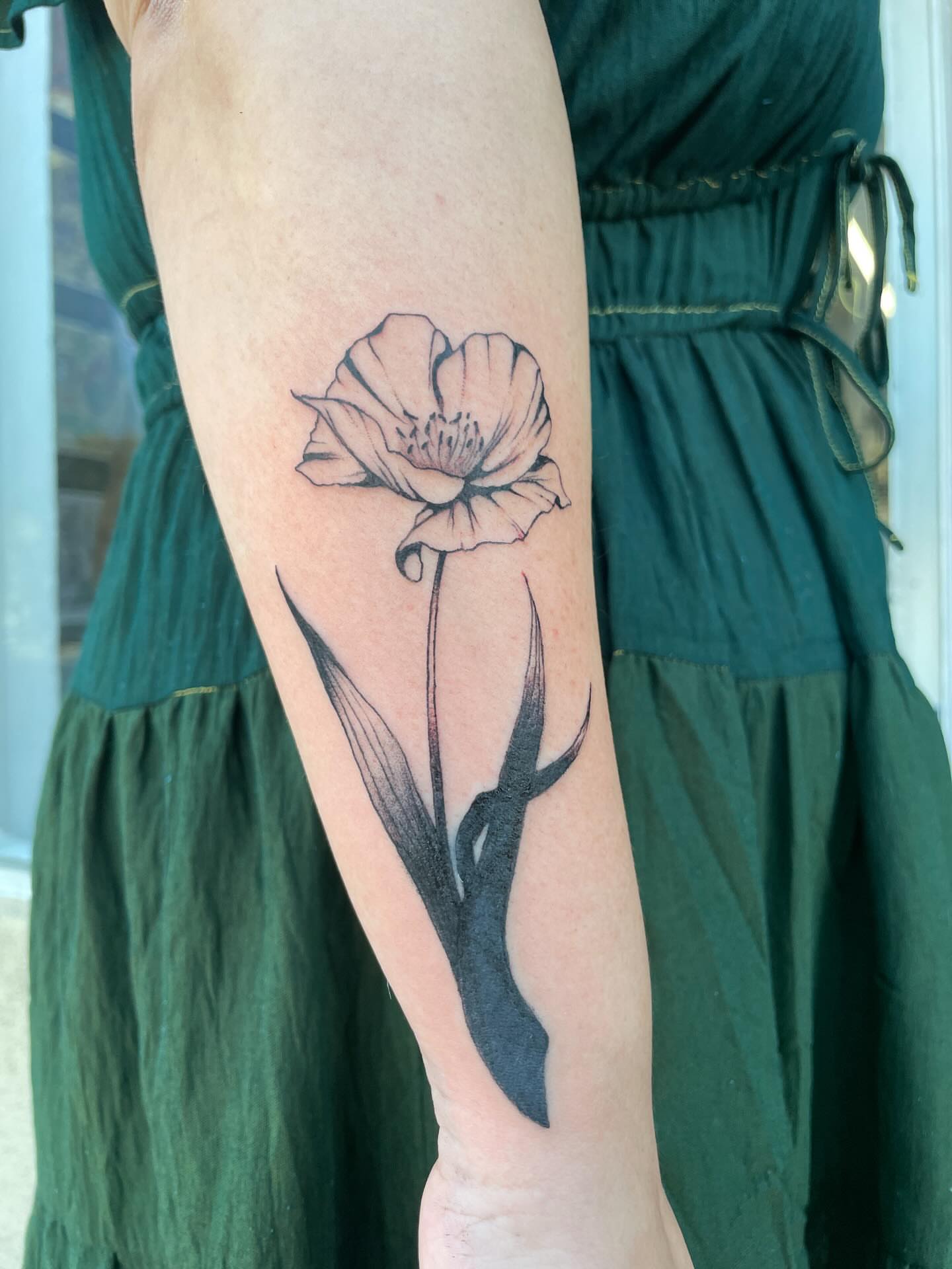 Tattoo by @pineneedlestattoo — black_and_grey