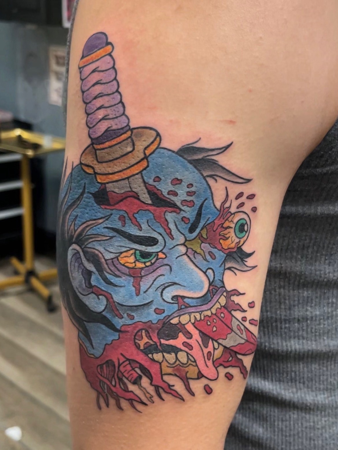 Tattoo by @kustomhustletattoo — american_traditional, dark_realism