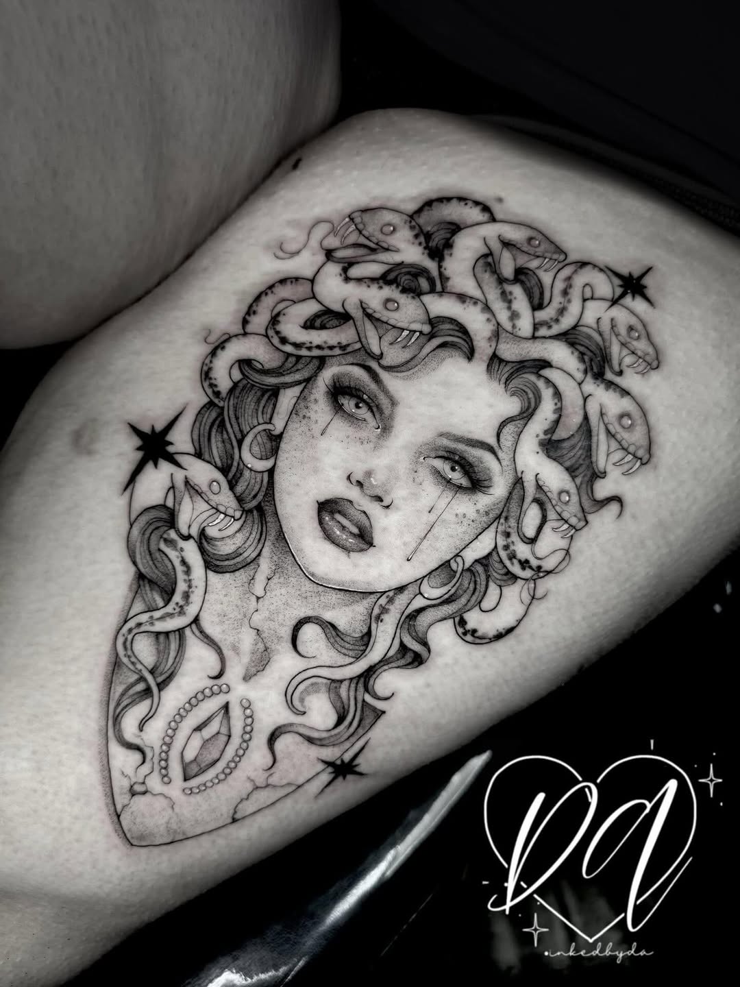 Tattoo by @inkedby_daltonalexandria — black_and_grey, realism