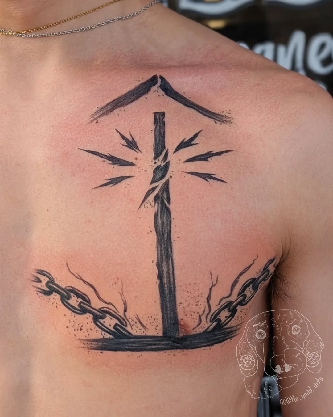Tattoo by @little_goad_arts โ blackwork, trash_polka