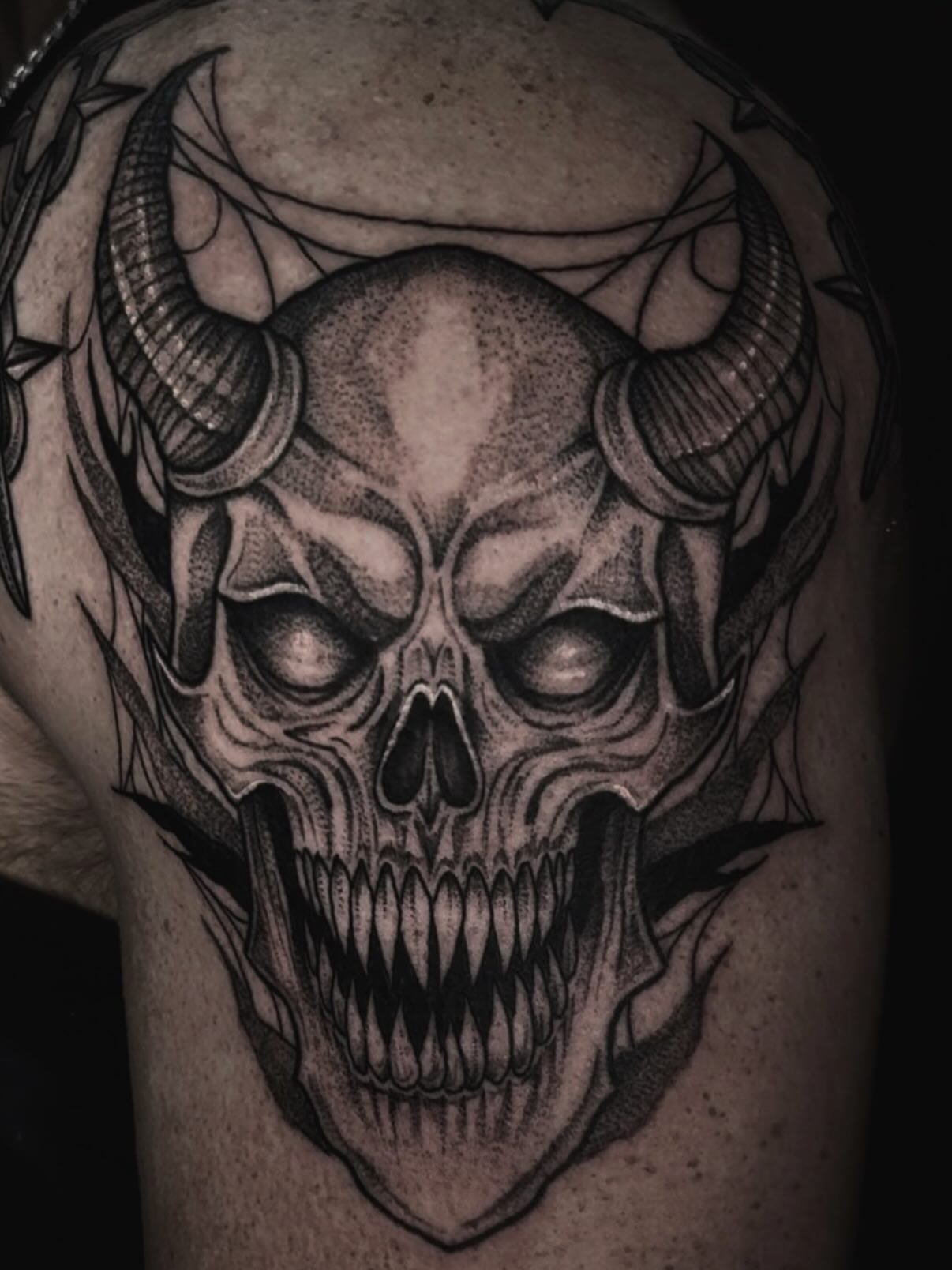 Tattoo by @kasey.tattoos โ dark_realism, black_and_grey