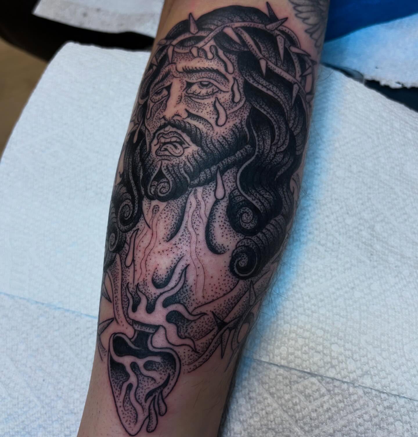 Tattoo by @evilnemec โ dotwork, realism