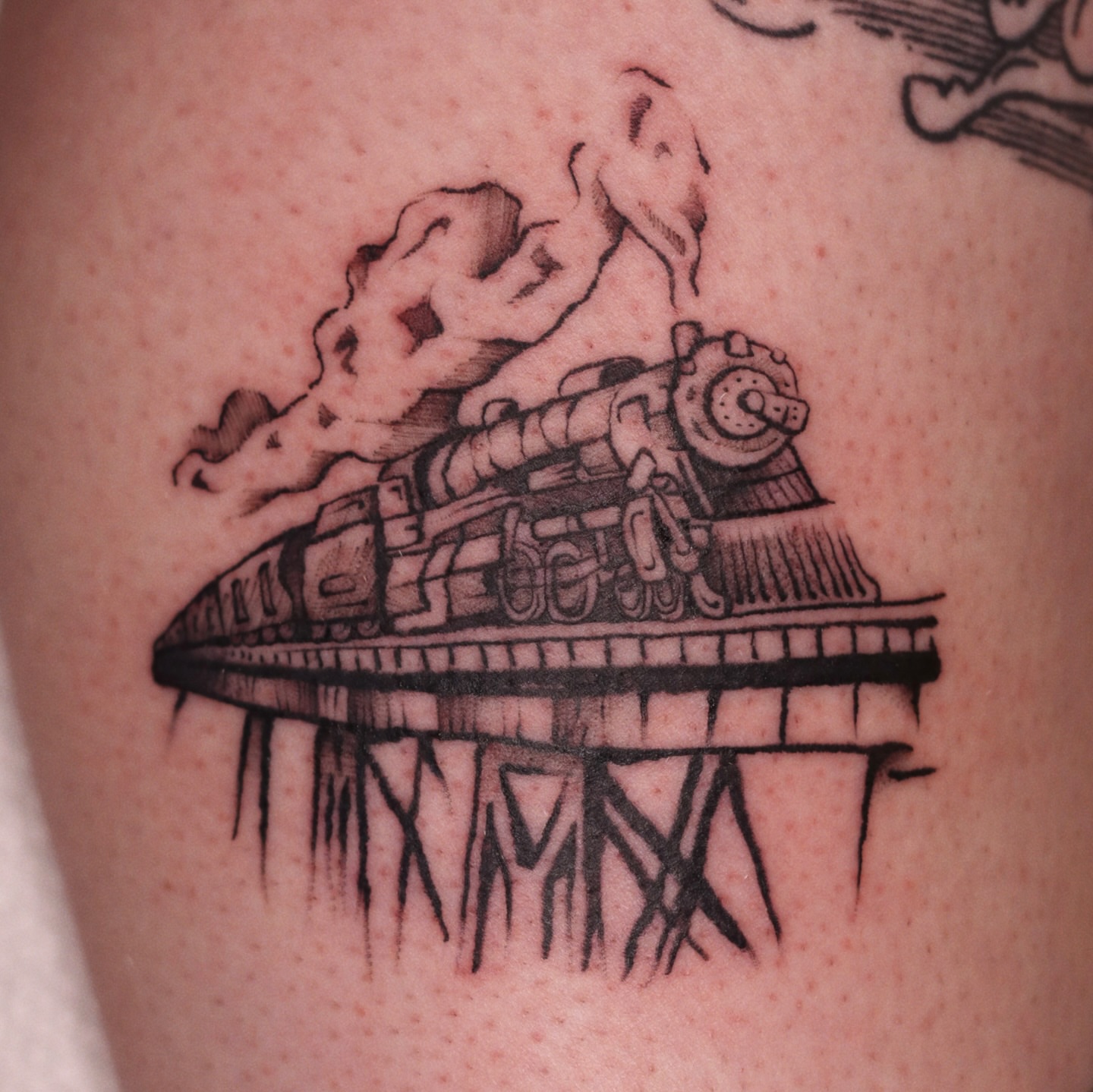 Tattoo by @nik.checots — black_and_grey