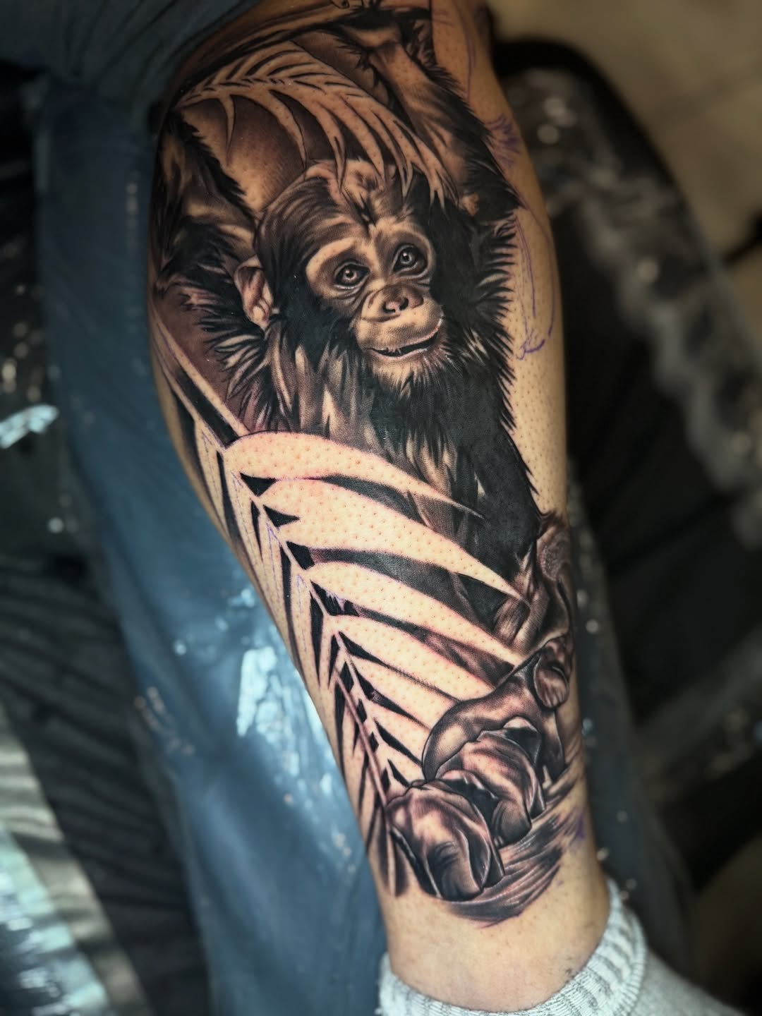 Tattoo by @cofaxtattoos — realism, black_and_grey