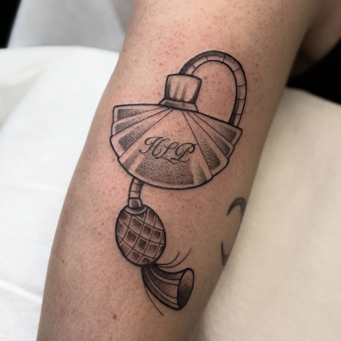 Tattoo by @fleabagtattoos — black_and_grey