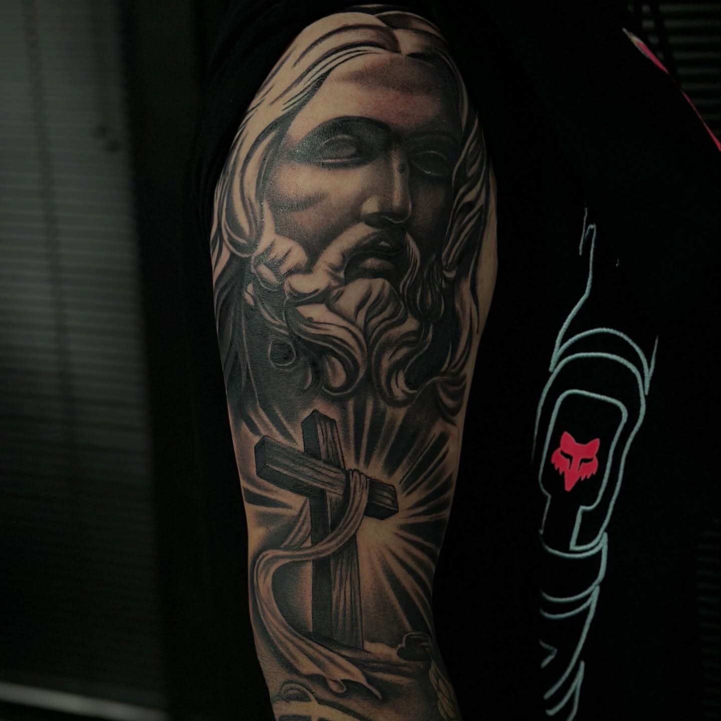 Tattoo by @_slickvic_ — black_and_grey, realism