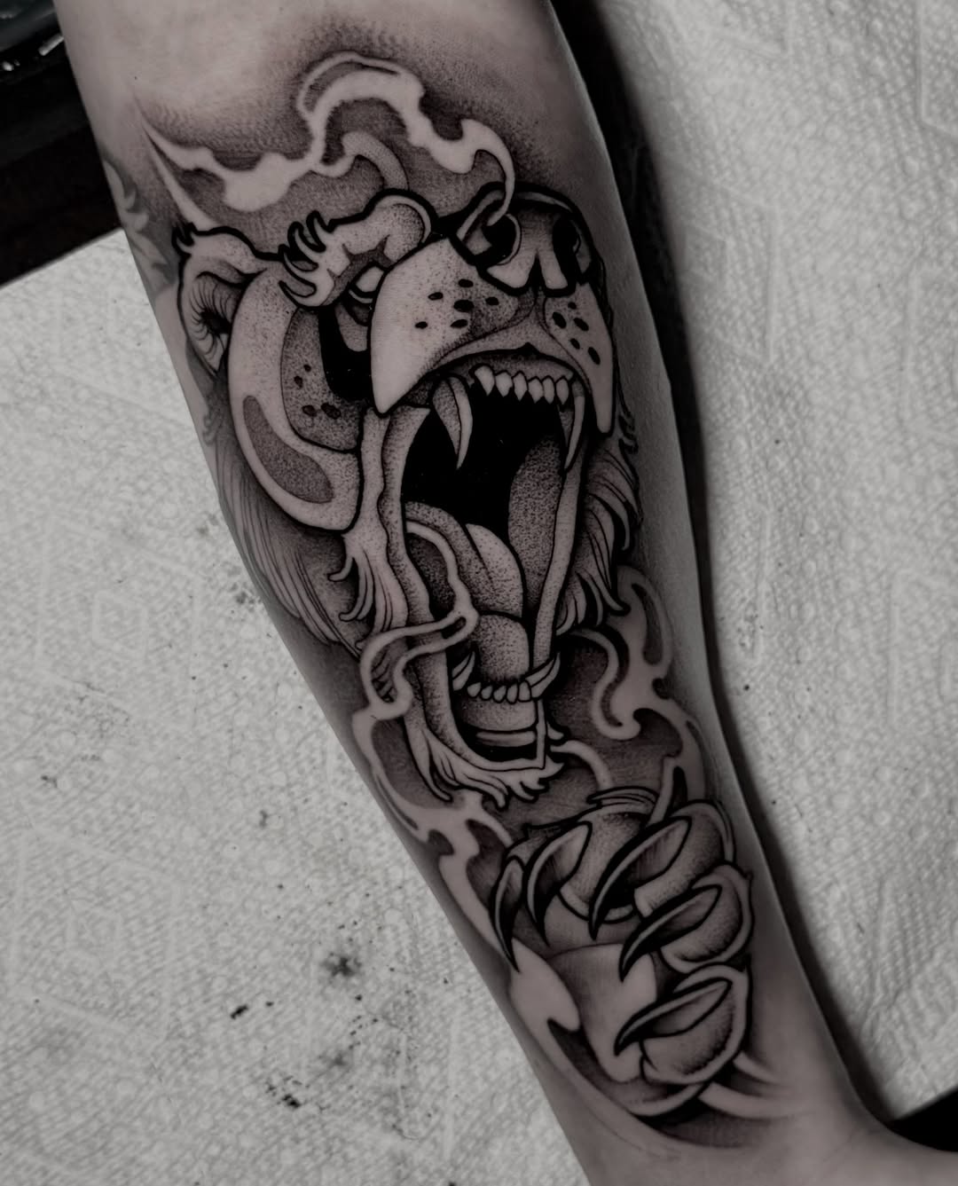 Tattoo by @tattoos_by_bear — black_and_grey, dotwork