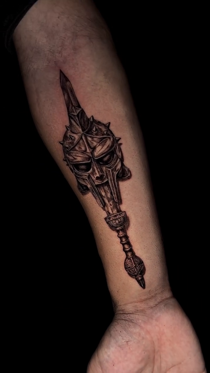 Tattoo by @tattoosbymarcy — dark_realism, black_and_grey