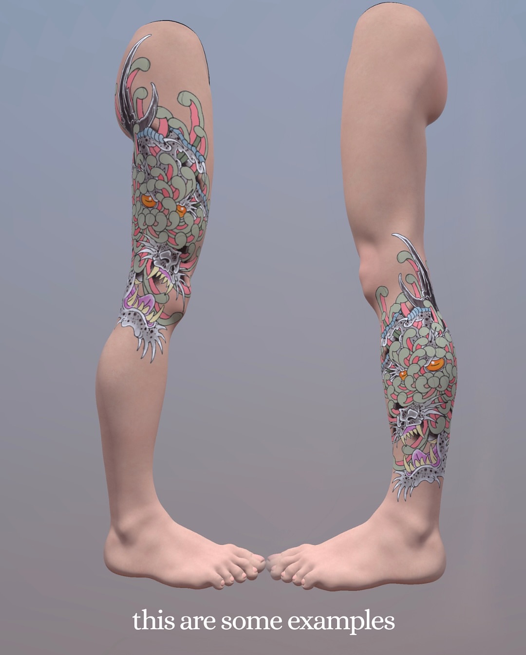 Dragon japanese irezumi tattoo on the calf by Igor Puente