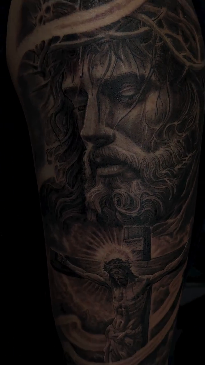 Tattoo by @tovar_tattoos — realism, black_and_grey