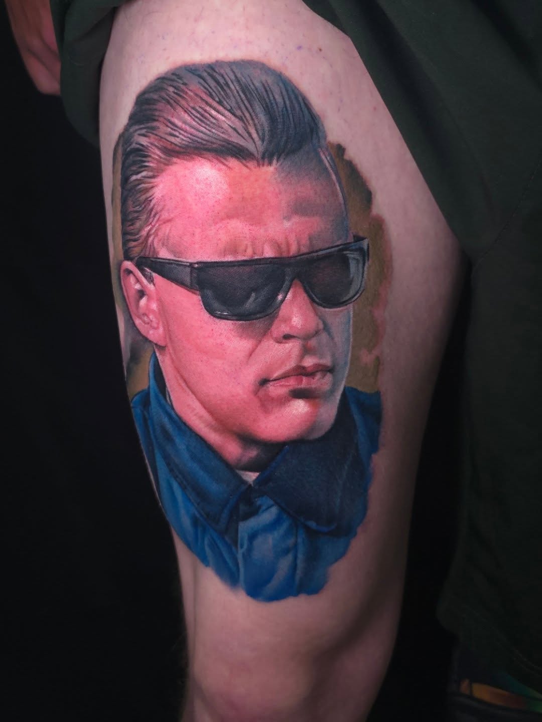 Portrait of a man realism tattoo on the forearm by Joseph J Tattooart Denver, Lakewood, Colorado