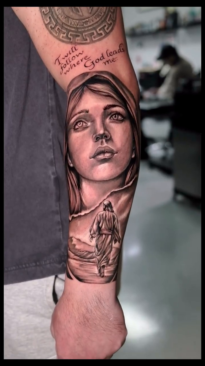 Tattoo by @eriktats13 — realism, black_and_grey