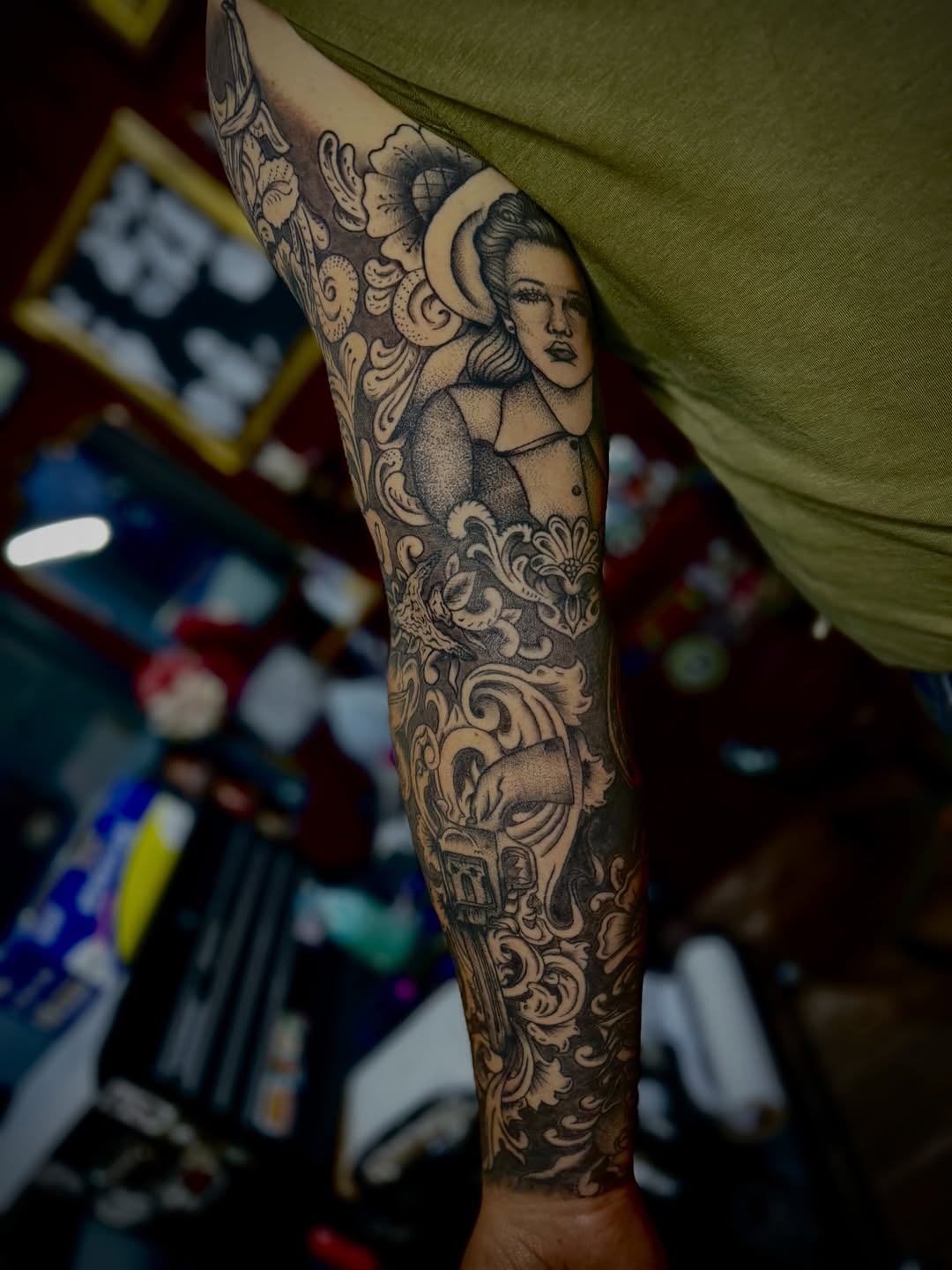 Tattoo by @steviesbook — black_and_grey, realism