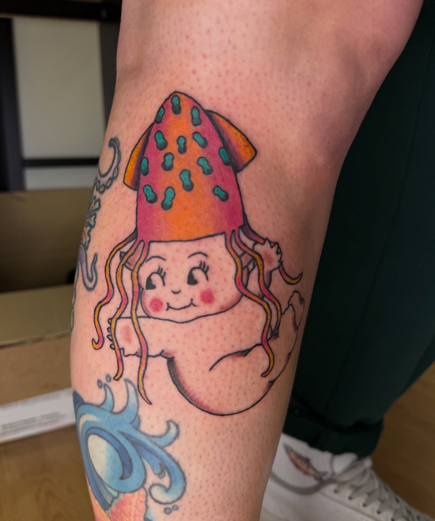 Gnome dotwork tattoo on the forearm by Giana Masso