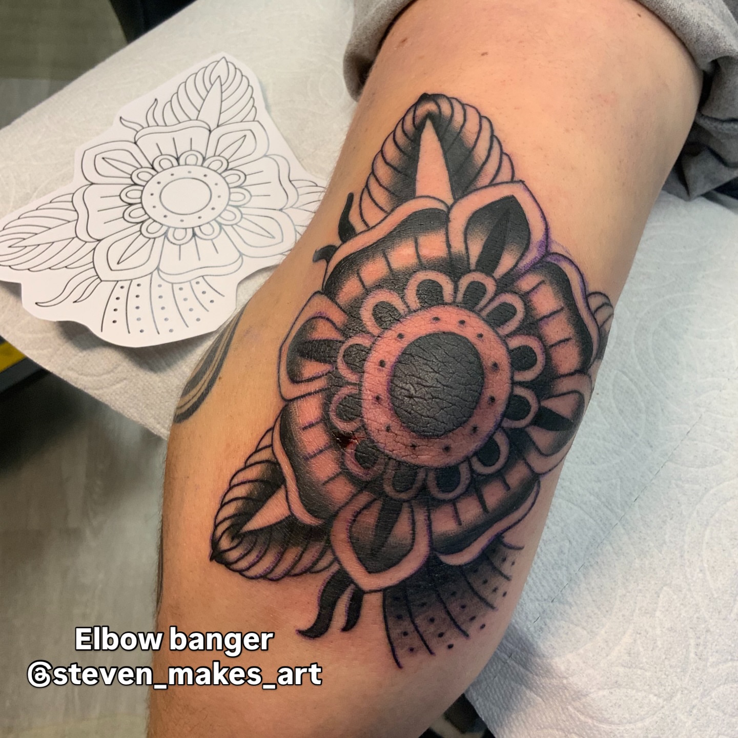 Tattoo by @steven_makes_art — american_traditional, black_and_grey