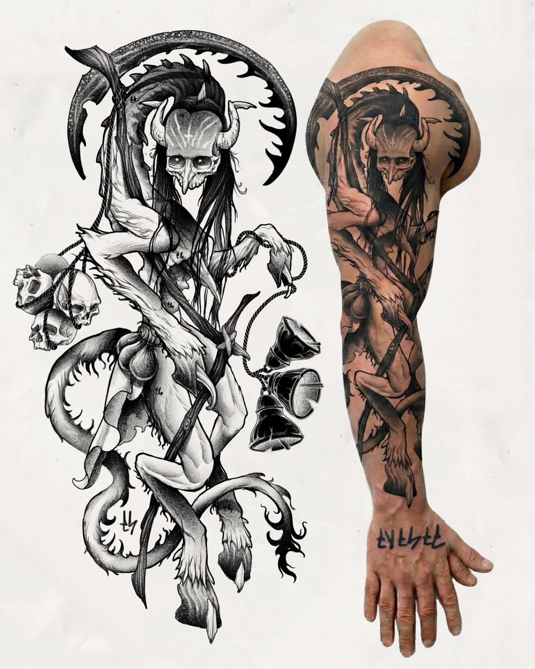 Tattoo by @eyeseedraws — dark_realism, blackwork