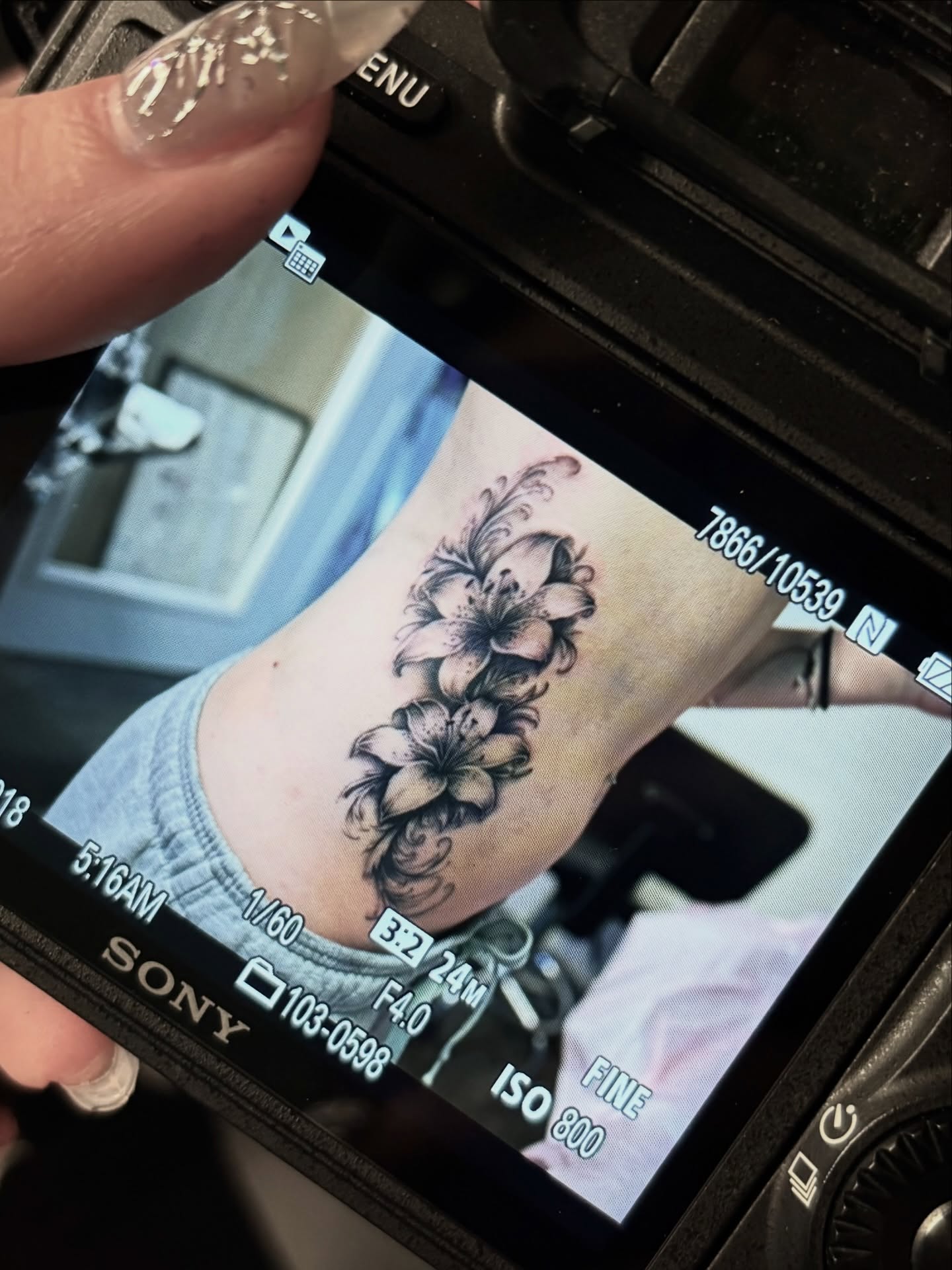 Lilies black and grey tattoo on the forearm by Silvia :)