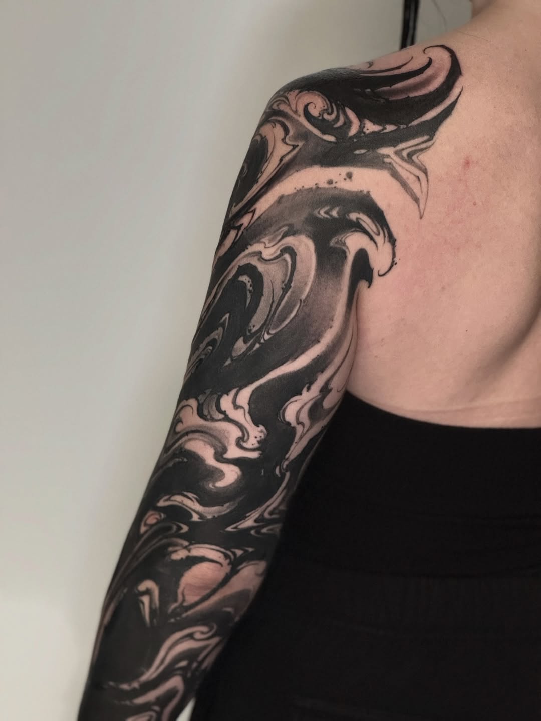 Tattoo by @abraxastattoo — blackwork, black_and_grey