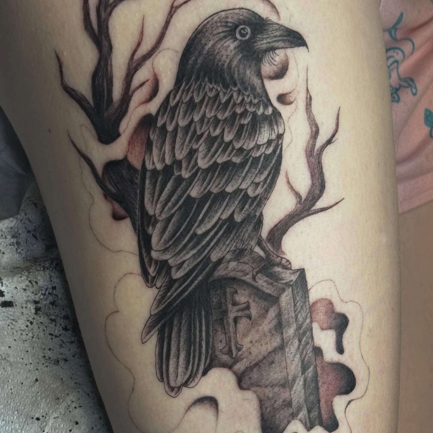 Tattoo by @rev.claytattooer — black_and_grey