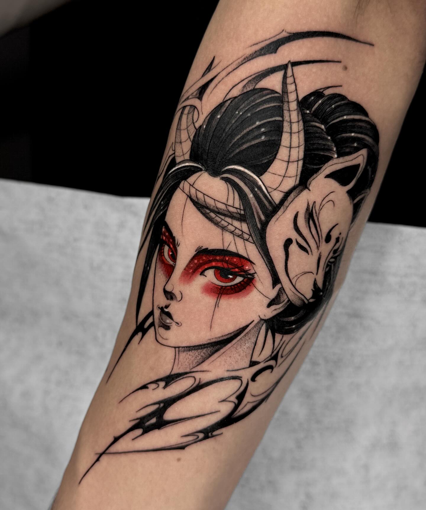 Tattoo by @tivengomez — dark_realism, anime