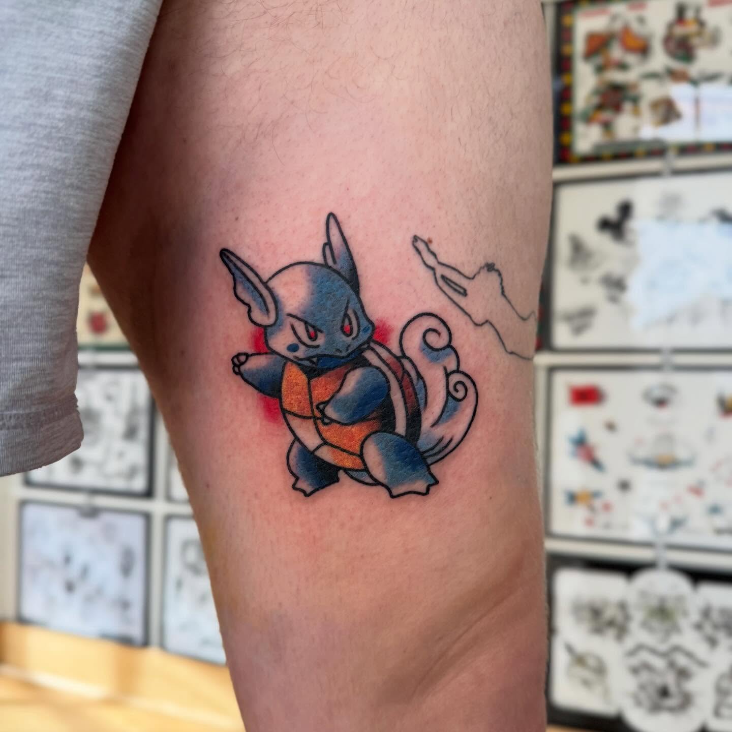 Squirtle new school tattoo on the forearm by Elle Yax