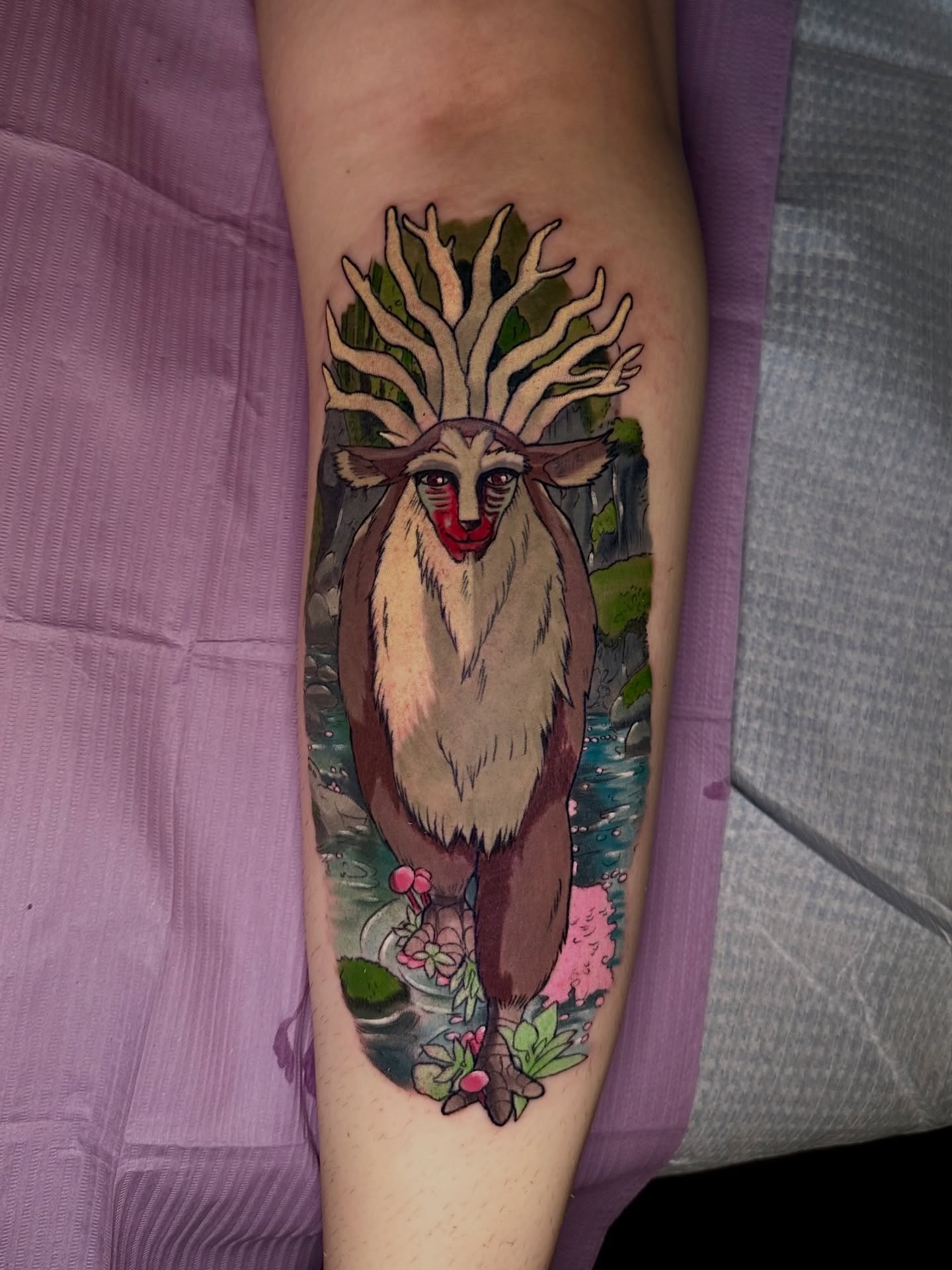 Reindeer realism tattoo on the forearm by Robert Douglas