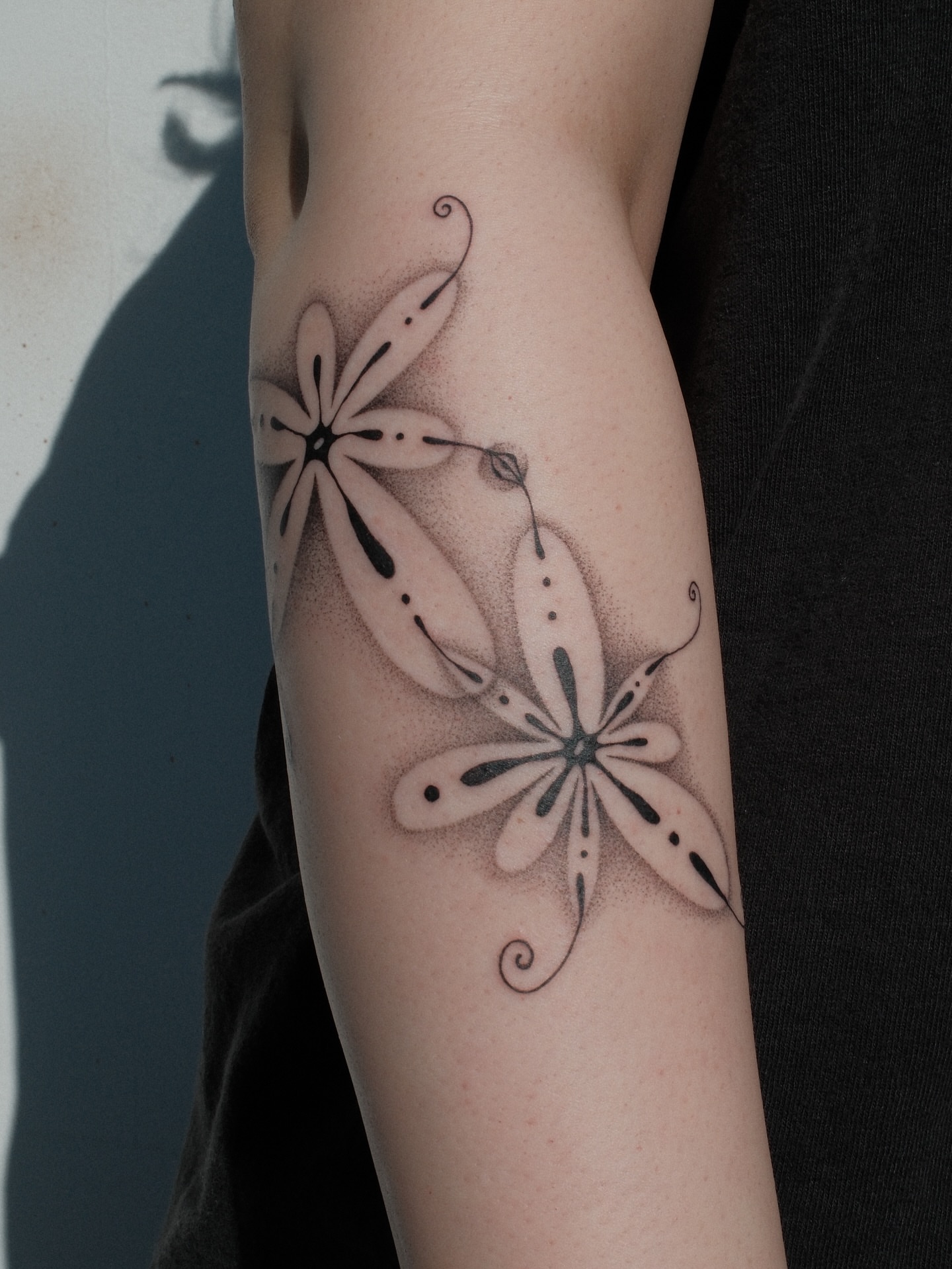 Tattoo by @earthyliltats โ dotwork, black_and_grey