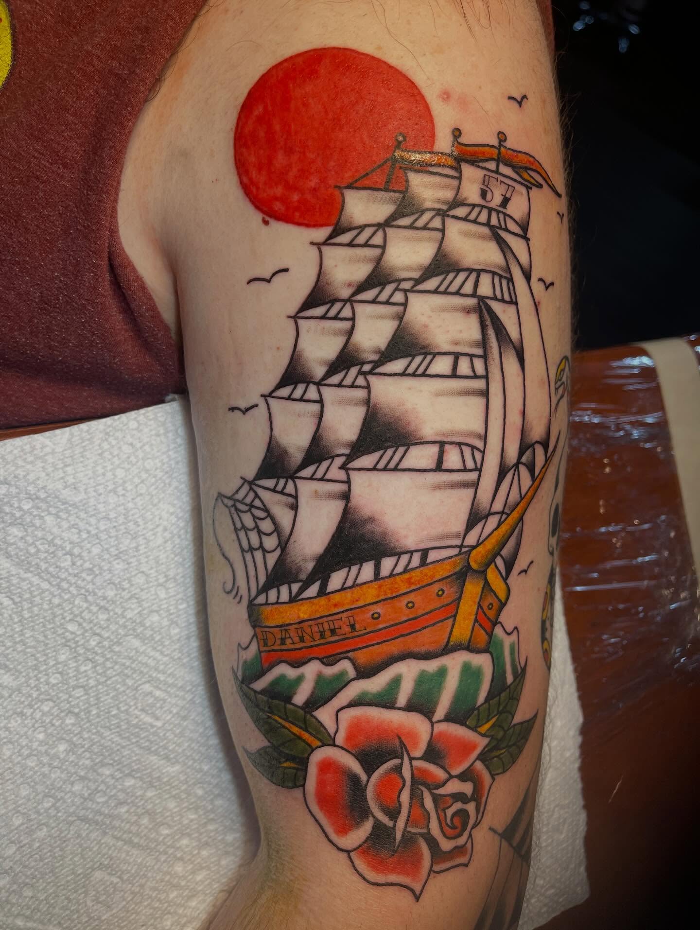 Tattoo by @sundaymassochist — american_traditional, black_and_grey