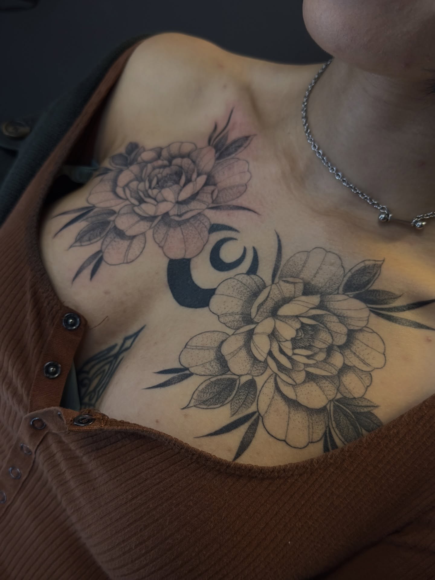 Tattoo by @tiffany.btattoos — dotwork, black_and_grey