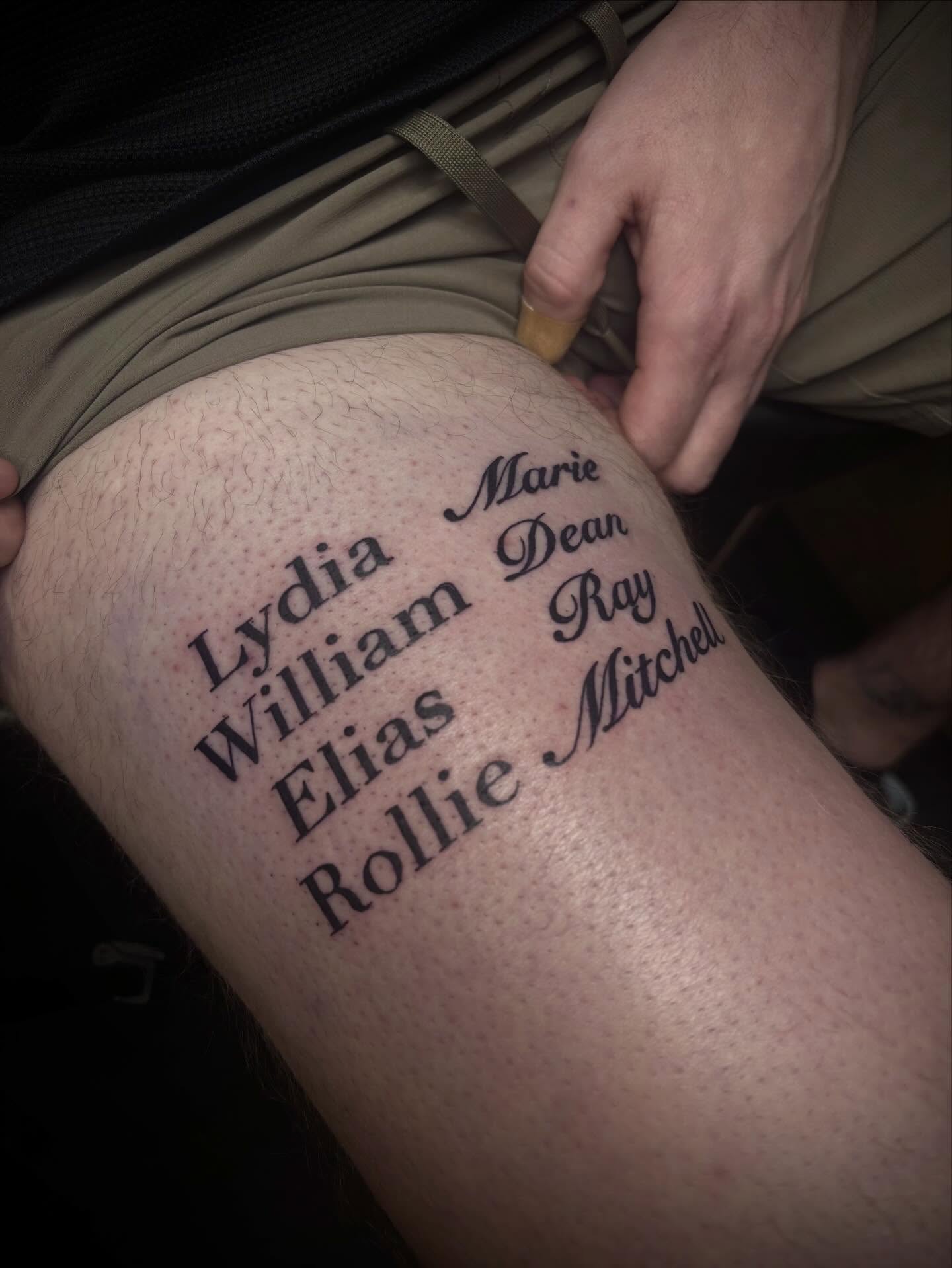 Tattoo by @dobbystattoos — lettering_script