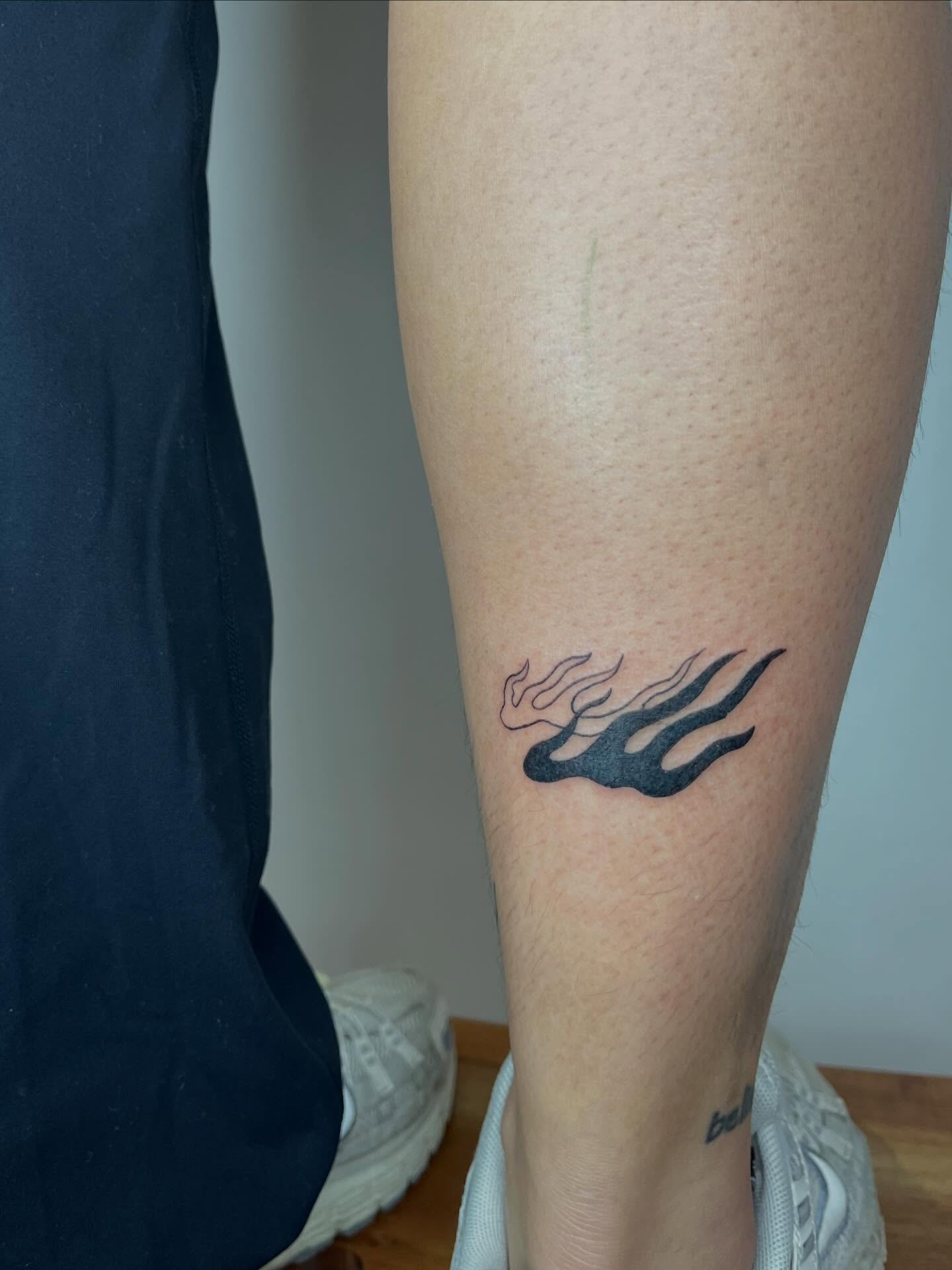 Swallow minimalist tattoo on the forearm by ashley π²