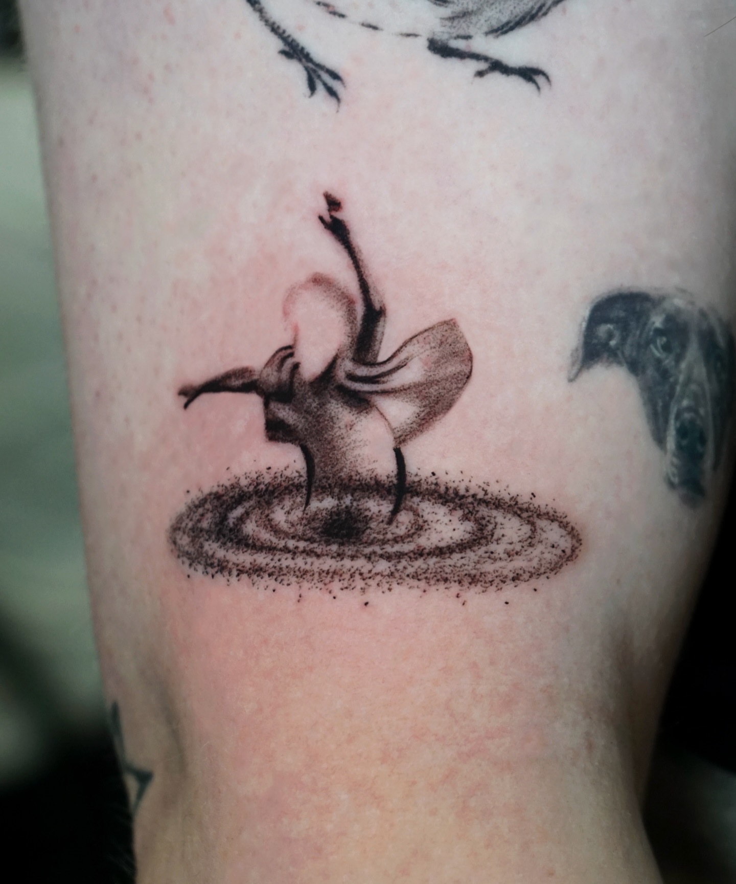 Dervish dancer dotwork tattoo on the forearm by Metin Karaatli
