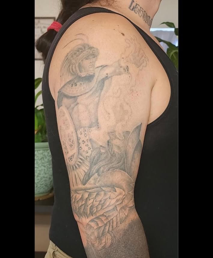 Tattoo by @sanctumsenunatattoo — black_and_grey