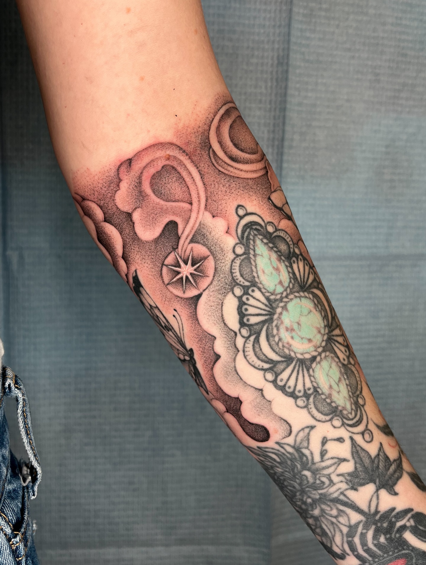 Tattoo by @derosario__ — dotwork, ornamental