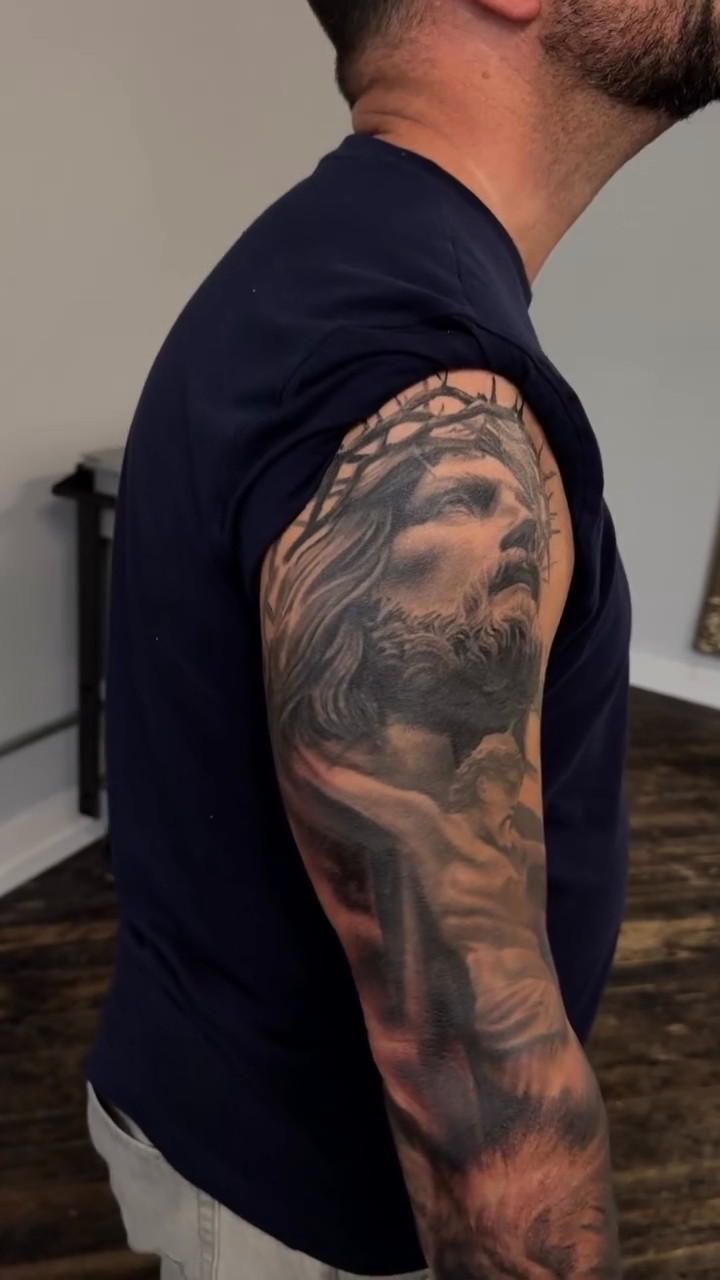 Tattoo by @tattoosbyjk — realism, black_and_grey