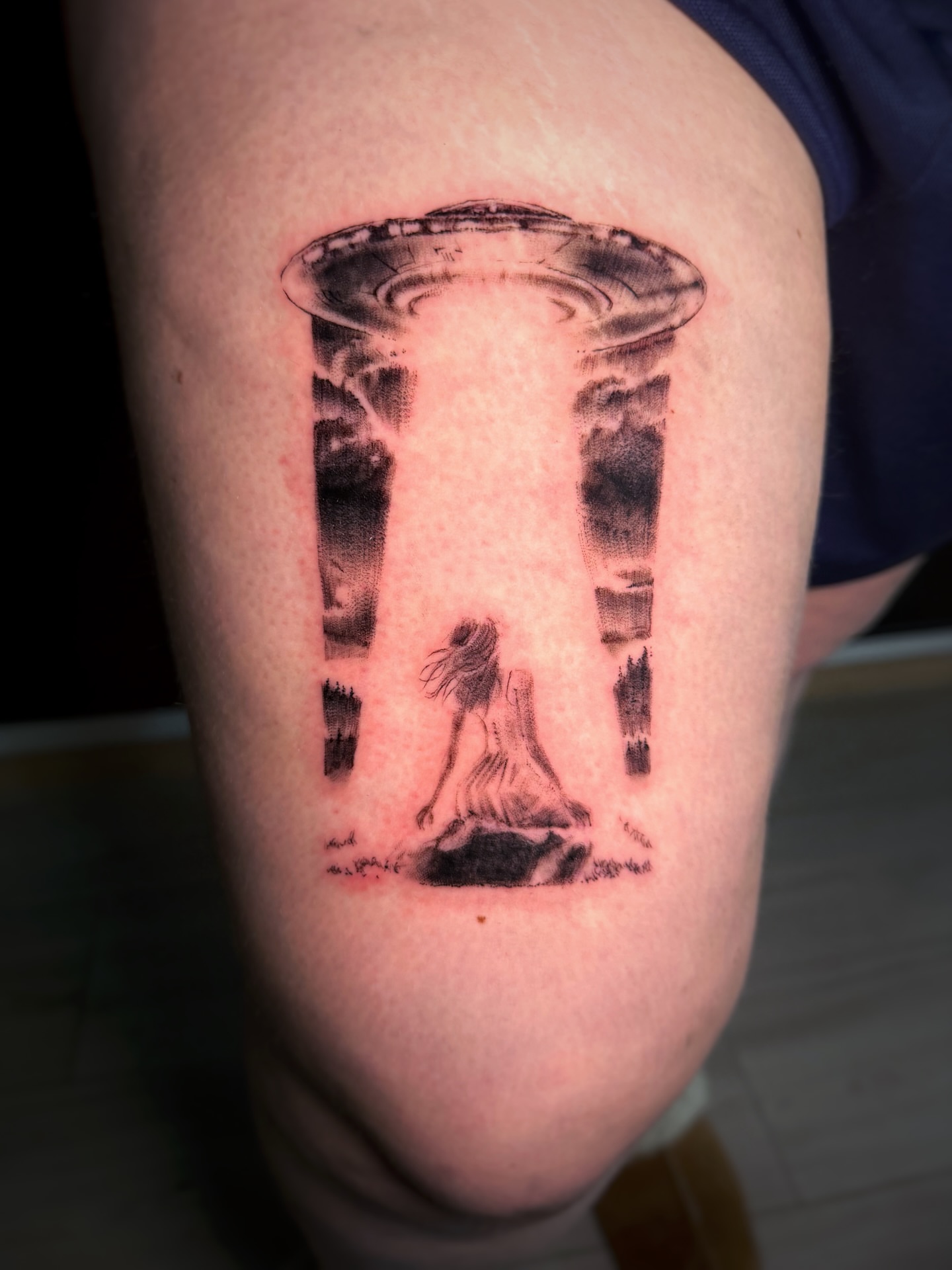 Tattoo by @loaftatts — black_and_grey