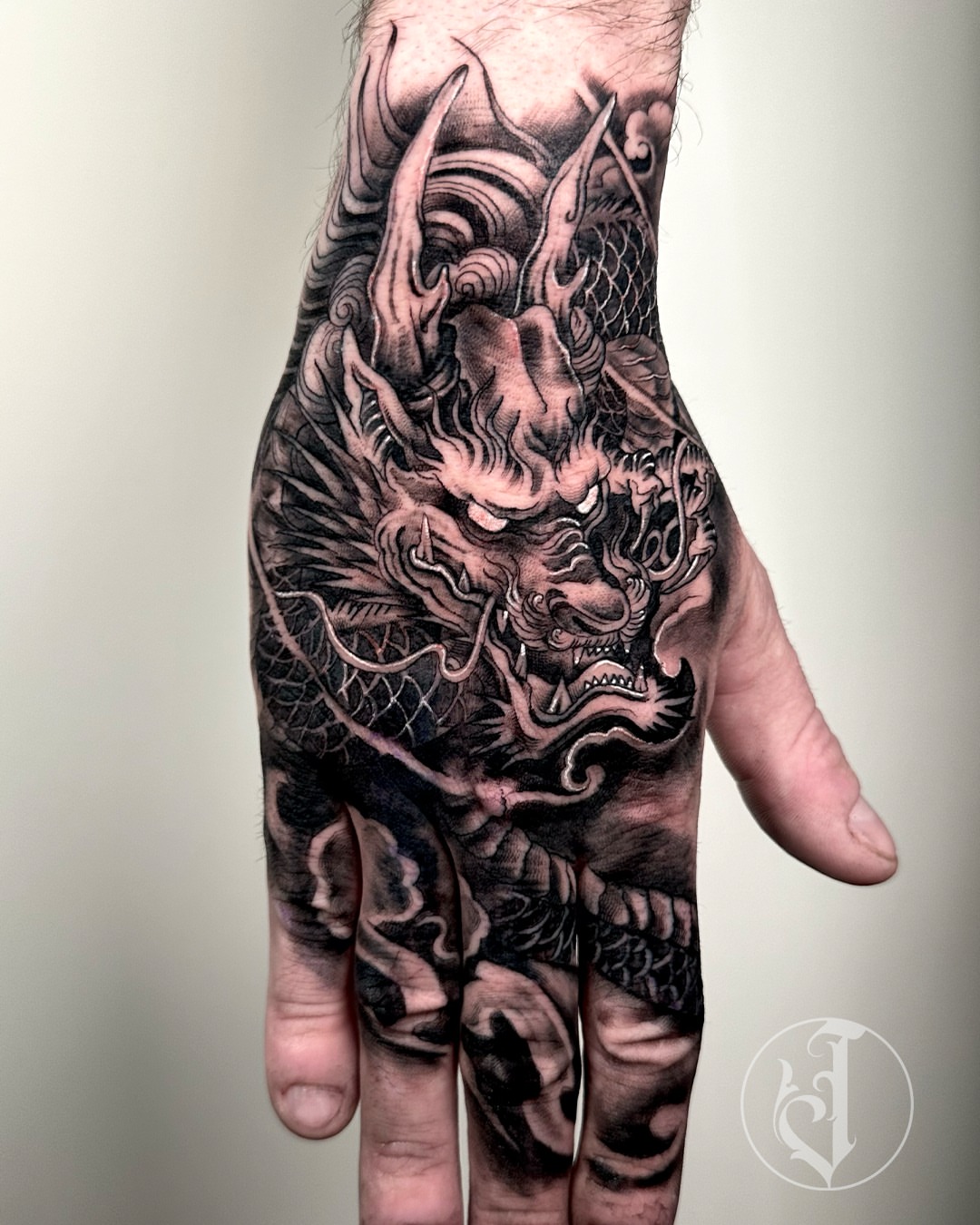 Dragon japanese irezumi tattoo on the hand by Tattoos By Josh