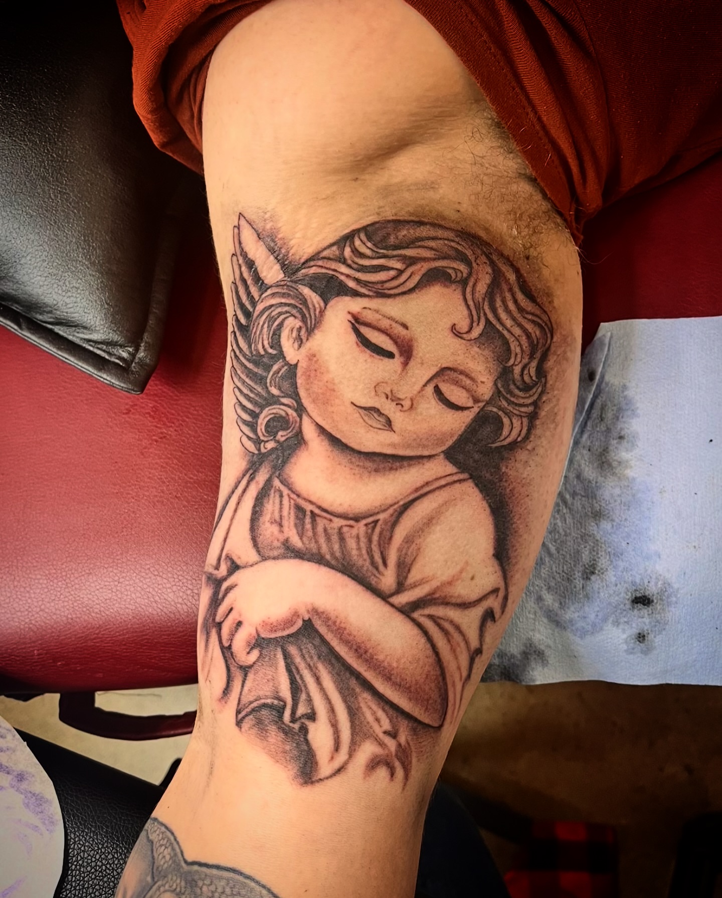 Tattoo by @selenamariatattoos — black_and_grey, realism