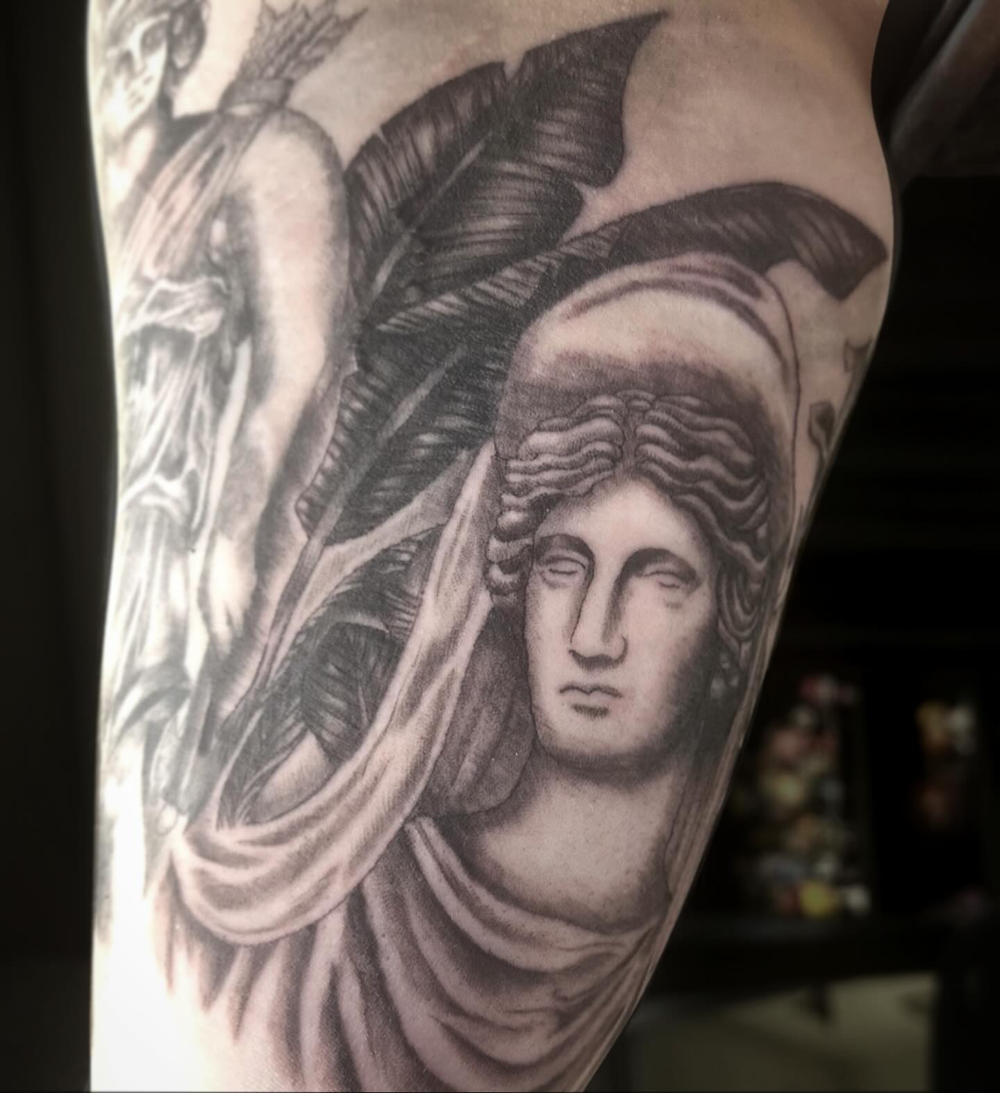 Statue head realism tattoo on the forearm by 🌜🔮✨Anya Casey✨🔮🌛