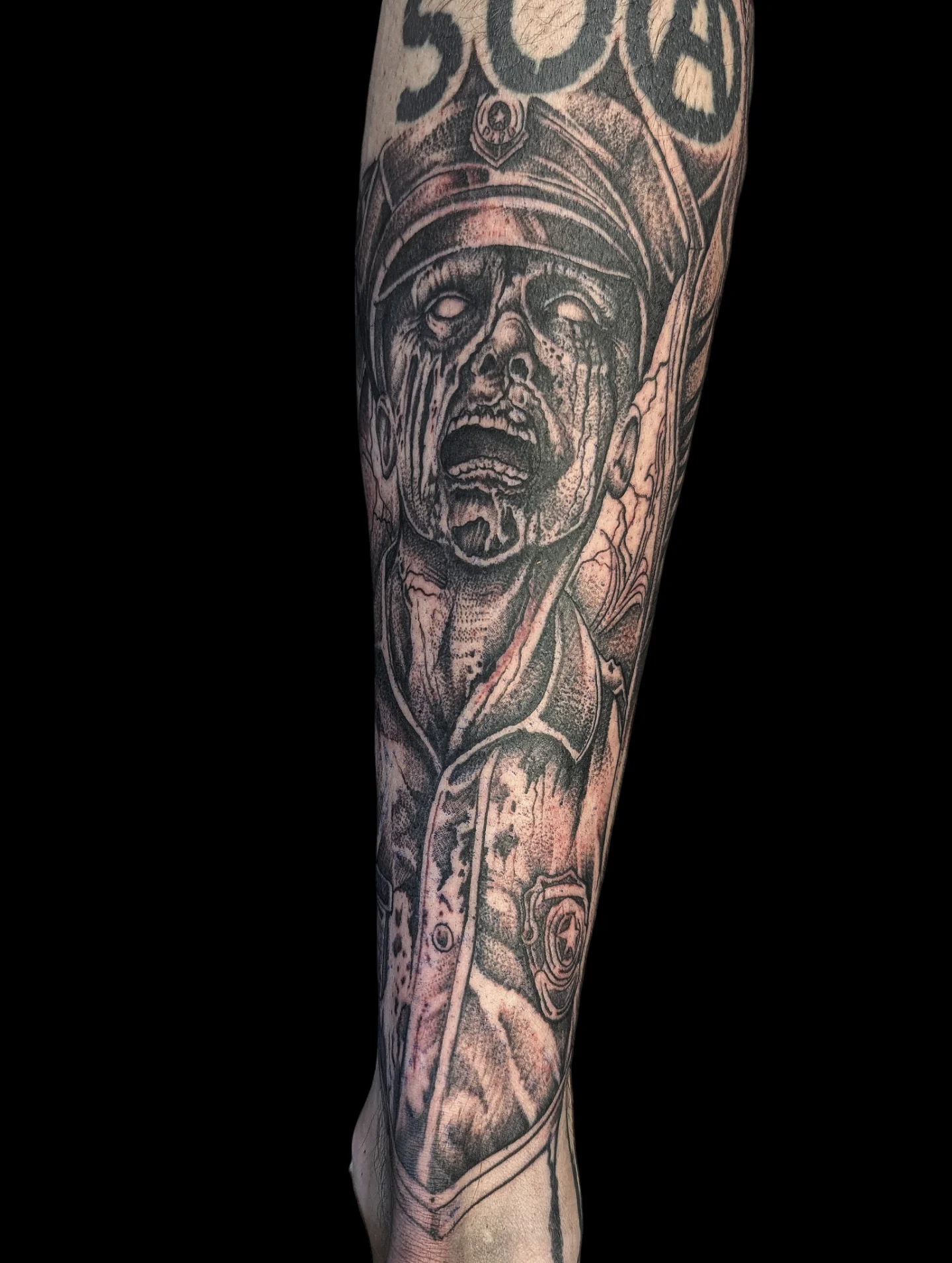 Tattoo by @powetattoos — black_and_grey, realism