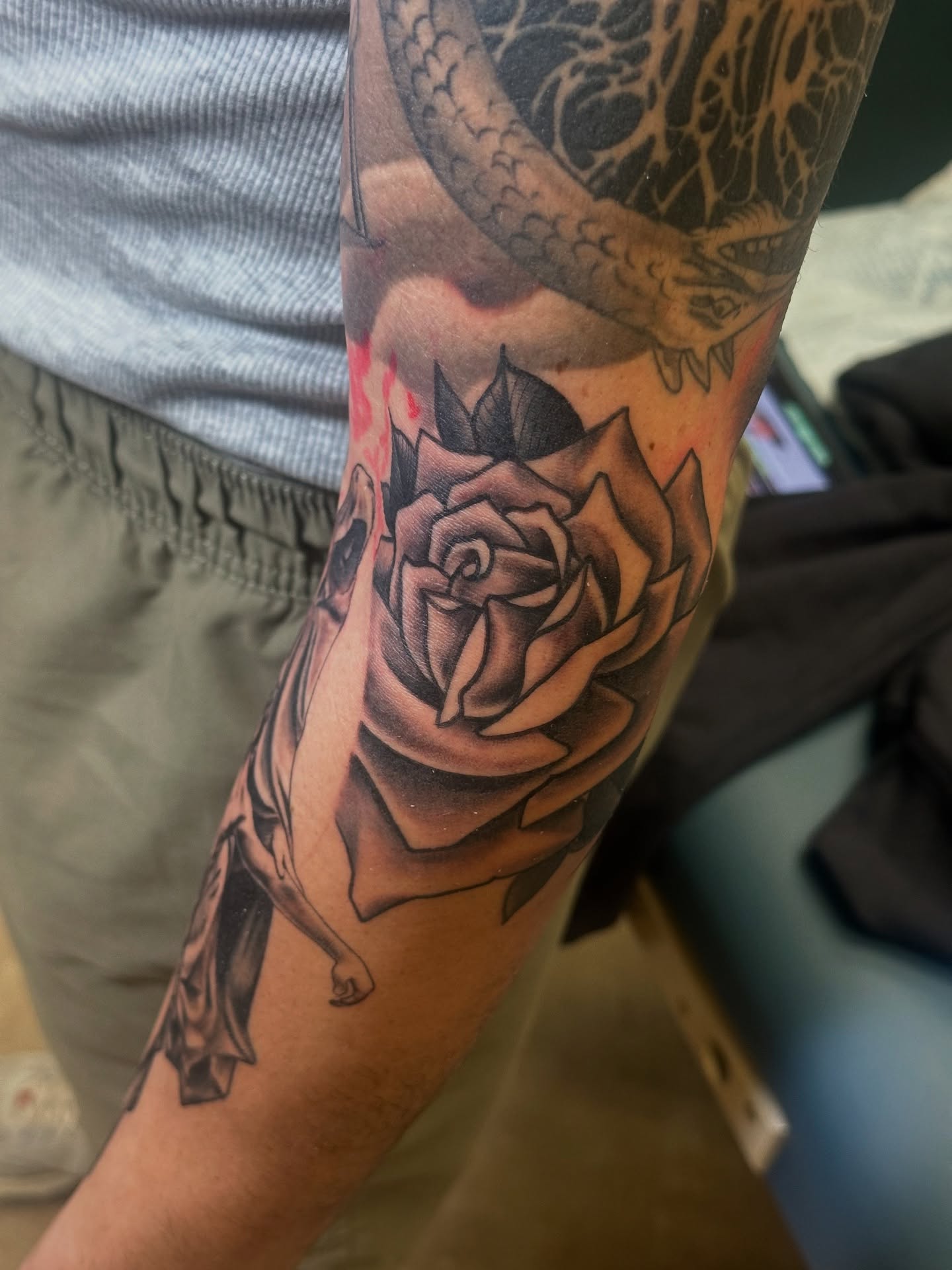 Tattoo by @thrashmoneymillionaire — black_and_grey, realism