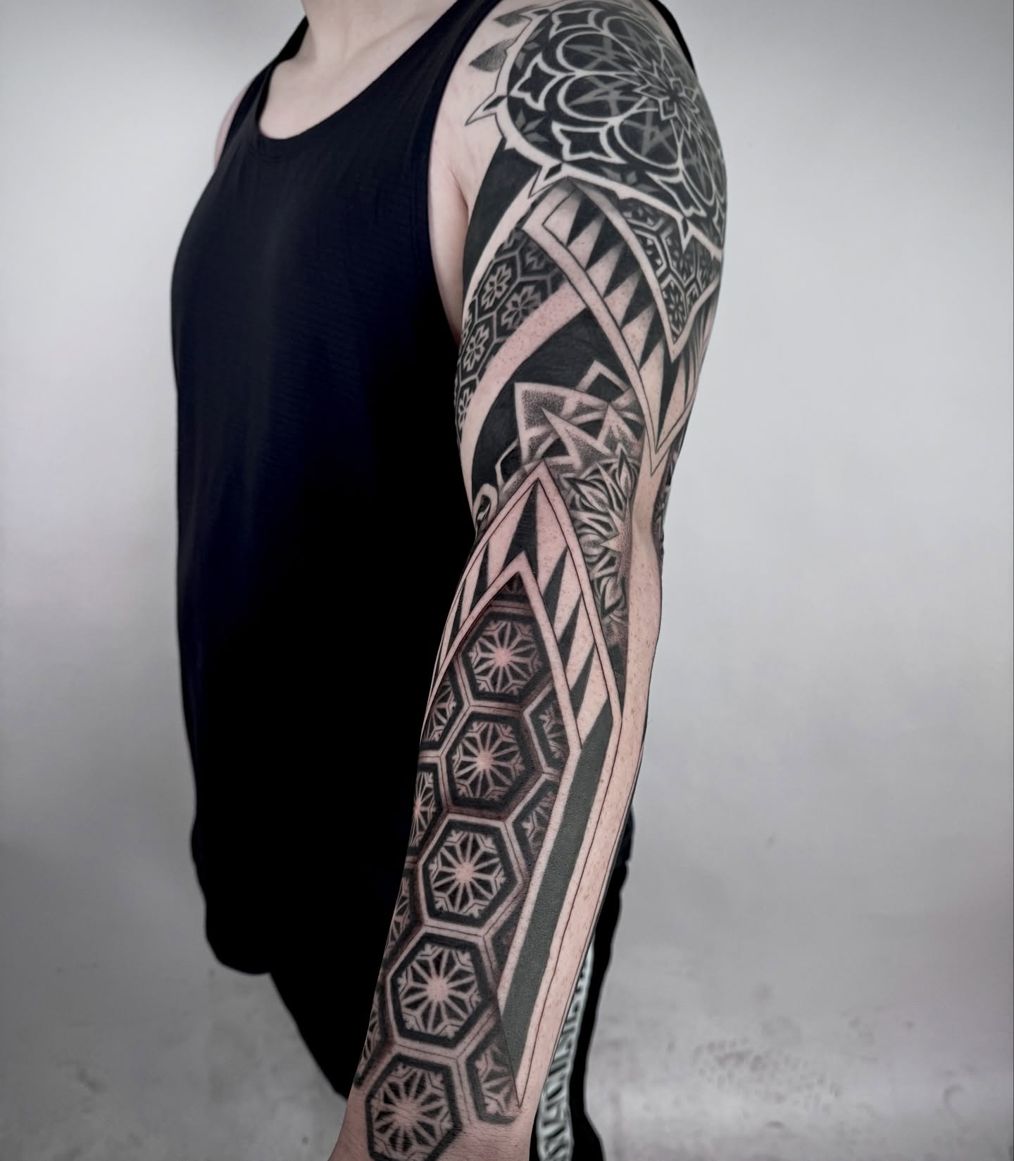 Tattoo by @ghostriverart — geometric