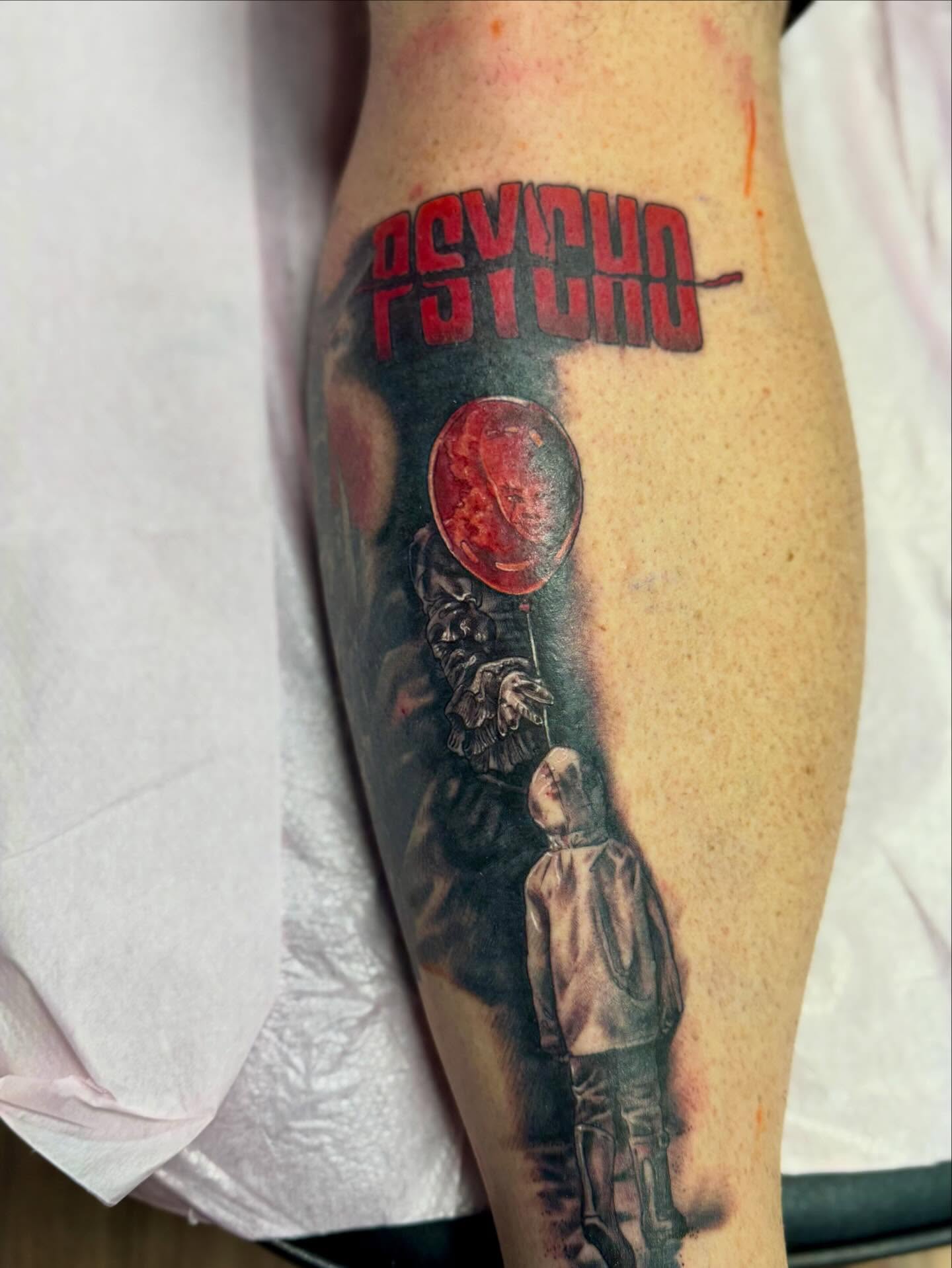 Psycho realism tattoo on the forearm by Eileen Joyce