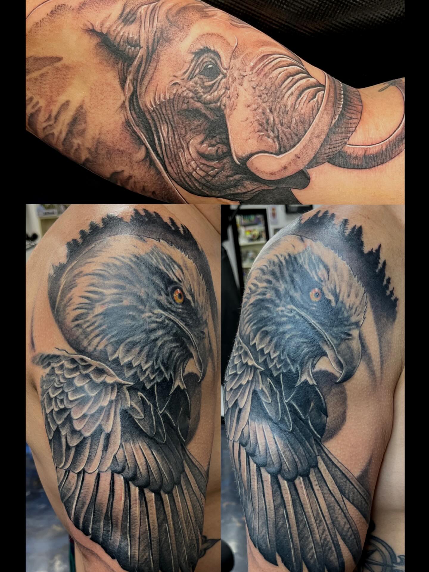 Tattoo by @necro_comicon — realism, black_and_grey